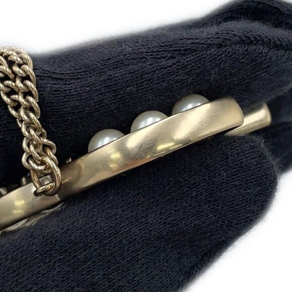 CHANEL CC Logo Necklace Metal/Faux Pearl /Rhinestone - Picture 12 of 12